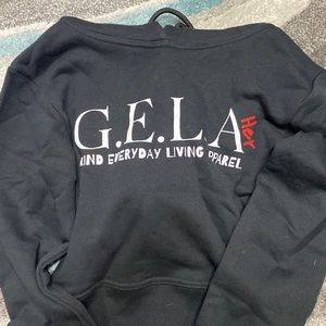 Long sleeve crop top hoodie